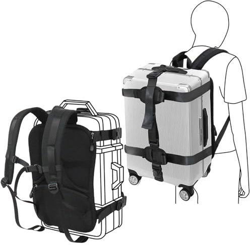 Baggex Store Hardcase/Carry On Trolley Gepäck Rucksack Umwandlungssystem Verstellbarer Gurt, Schwarz, Einheitsgröße