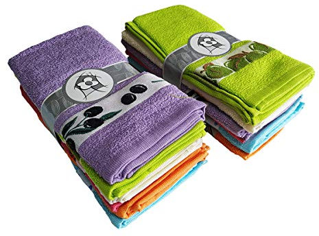 Energy Colors Textil Hogar - Original - Paños de Cocina Rizo Extra Absorbentes Gran Tamaño 50 x 50 cm (Capress Algodón, 12)