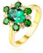 Bishilin Eheringe Gold 750 Blume mit Oval Smaragd 1.67ct Damen Hochzeitsring Gold Ring Diamant Ect 63 (20.1)