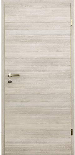 HORI® Zimmertür Komplettset mit Zarge und Türdrücker I Innentür CPL Lärche Hell I Höhe 198,5 cm I Anschlag, Breite und Wandstärke wählbar I DIN rechts I 1985 x 735 x 265 mm