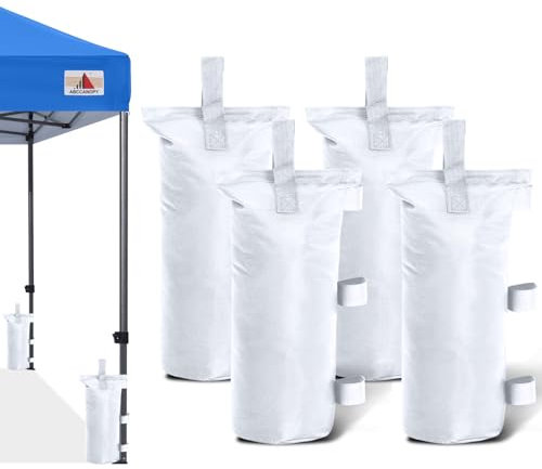 ABCCANOPY Baldachin-Gewichte Set mit 1,8-68,0 kg Sandsäcke für Pop-Up-Zelt, Gewichtssäcke für Outdoor-Pavillon, Trampolin, Pergola, Weiß (ohne Sand)
