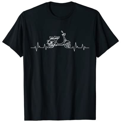 Motorroller Herzschlag Moped Fahrer EKG Puls Mofa Roller T-Shirt