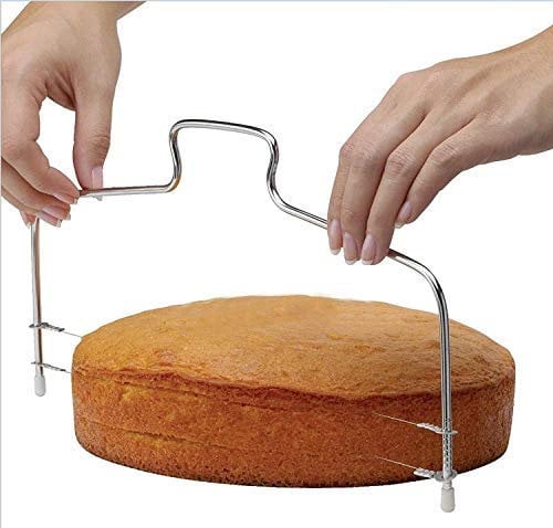 Tagliatorta doppio filo acciaio torte affettatrice strati orizzontali dolci focacce taglierina manuale 31 cm accessorio pasticceria casa utensile preciso