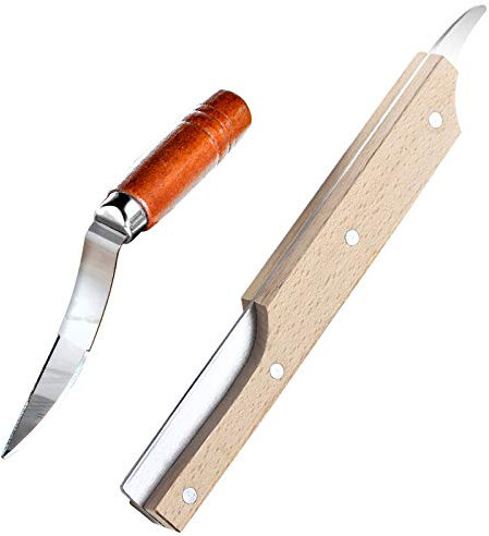 WINIAER Ensemble d'outils d'ouvre-noix de coco en acier inoxydable avec manche en bois, ouvre-noix de coco en acier inoxydable