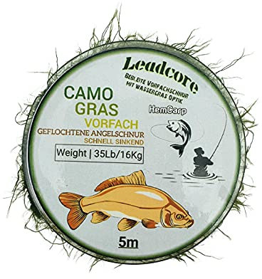 KemCarp Camo Gras Vorfach Leadcore geflochtene schnell sinkende Vorfachschnur Angelschnur (Leadcore geflochten)