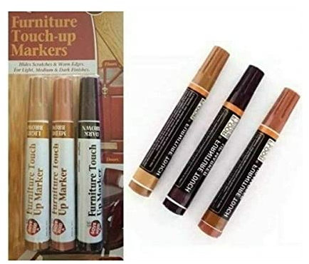 Furniture Touch Up Markers 3 Brown Wood Scratch Repair Restore Pens Paint Floor