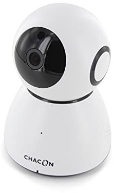Caméra de surveillance Wi-Fi intérieure HD rotative - 128Go - Blanc et Noir - Chacon