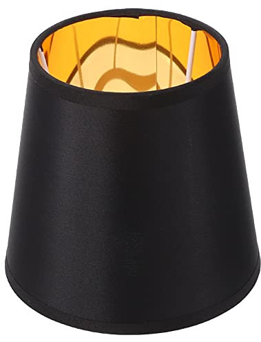 SOLUSTRE Schwarzer Gold- Lampenschirm Barrel- Gewebe Kleiner Lampenschirm für Tischlampe Und Bodenlicht 4. 3X5. 9X5. 5 Zoll E14 Lampenschirme Spinne