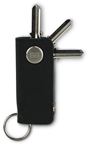 GARZINI Key Organizer Leder, Schlüsselanhänger Auto mit Schlüsselring, Etui aus echtem Leder für 7 Schlüssel, Herren Geschenk in eleganter Verpackung, Black