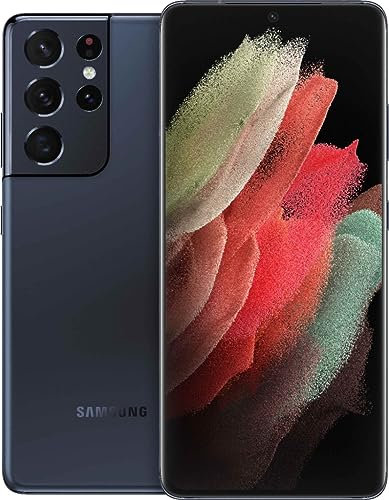 Samsung Galaxy S21 Ultra 5G Smartphone ohne Vertrag, Quad-Kamera, Infinity-O Display, Android 11 to 13 - Deutsche Version (128GB, Phantom Navy), SM-G998