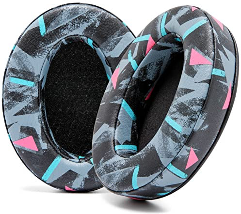 WC PadZ - The Ultimate Upgraded Earpads by Wicked Cushions - Compatible With Audio Technica, HyperX, SteelSeries Arctis & More - Extra Thick - Bigger Opening - Softer Memory Foam | 90s Black