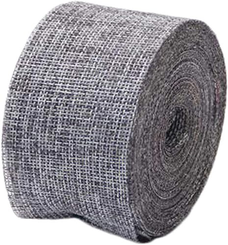 Konrunppy Dekoratives Juteband Hochzeitsdekoration, grobes Hanfband 10m x 5cm (Grau)