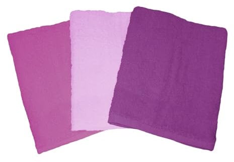 DEMONA SET 6 ASCIUGAMANI SPUGNA BAGNO 3 GRANDI E 3 PICCOLI VARI COLORI PER HOTEL B&B COTONE OFFERTA (Fuxia-Rosa-Prugna, 6)