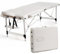 GOPLUS Massageliege, 2 Zonen Massagetisch aus Aluminium bis zu 250kg, Mobile Massagebank klappbar & höhenverstellbar, 70cm breit Massagebett mit Kopfstütze, Armlehnen & Tragetasche für Spa, Weiß