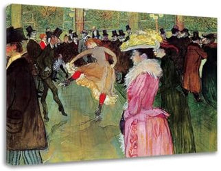 FITSEN „Im Moulin Rouge: Der Tanz“ Berühmte Gemälde Moderne Kunstwerke Druck auf Leinwand Ölgemälden Leinwand-Wandkunst für Wohnzimmer, 20 x 26 cm, gerahmt