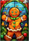 Stained Glass Gingerbread Man Jigsaw Puzzle 300/500/1000 Piece, Holiday Puzzle for Christmas (1000pc (50×75cm))