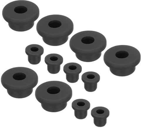 sourcing map T Shape Rubber Grommet Mount Dia 20mm/10mm,ID 10mm/6mm Black Seal Protection Cable Grommets Flexible for Cable Pipe