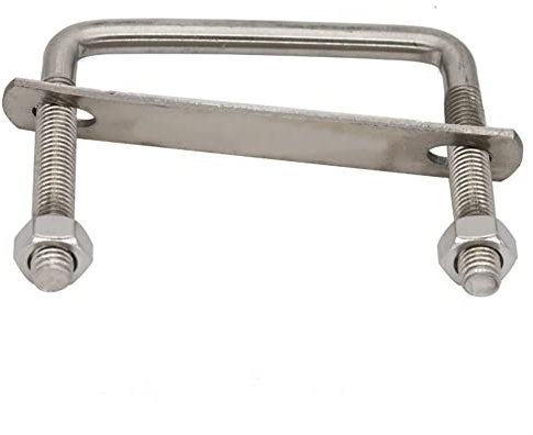 U-Bolzen, U-Bolzen, M8 Außendurchmesser 50 mm, 60 mm, 80 mm, 100 mm, 140 mm bis 200 mm Länge, 304 Edelstahlrohr, Rohrschelle, Clip, Rahmenplatte, quadratisch, rechtwinklig, U-Bolzen zur Befestigung (F
