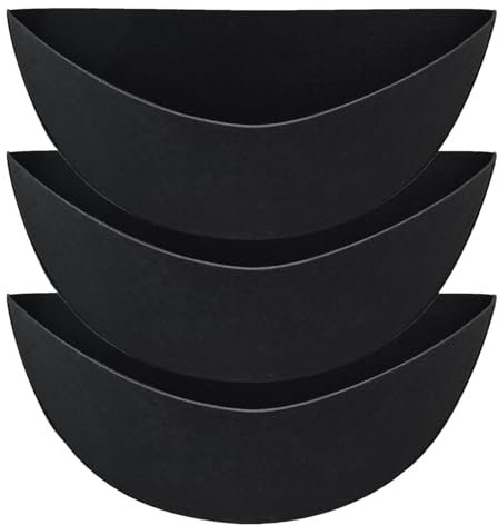 Ruwshuuk 3 Forros semicirculares para macetas, Forros de Tela para macetas de Flores semicirculares, Forro de Fieltro de Repuesto, Forro de Tela para Colgar en la Pared