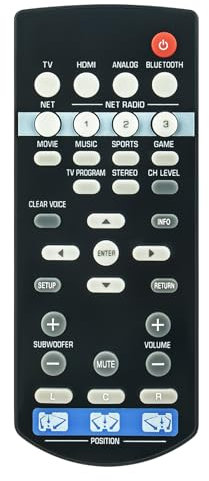 AULCMEET FSR86 ZP80780 New Replacement Remote Control fit for Yamaha Soundbar YSP-1600 YSP1600 SRT-1500 SRT1500