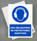 Cartel Uso Obligatorio de Protectores Auditivos 18x25 cm Pack 2ud Señal de Seguridad Industrial y EPI (Protectores auditivos)