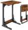 HOOBRO Mesa Auxiliar Plegable en Forma de C, Mesa con Bandeja de TV Plegable para Comedor, Mesa Auxiliar para Espacios Reducidos Deslizable Bajo el Sofá, Marrón Vintage y Negro EBF65SF01