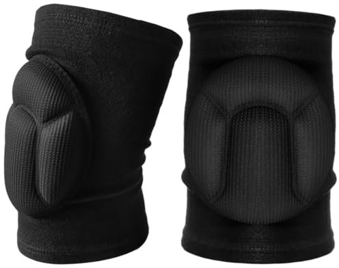 LICQIC Protective Knee Pads, Knee Pads for Adults with Thick Sponge Anti-Slip Collision Avoidance Knee Sleeve for Wrestling Mountain Bike Skateboarding (Black, M)