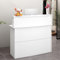 Modern Rezeptionstheke, Rezeption Mit Schubladen Und Ablageflächen, Empfangstisch Für Die Rezeption, Verkaufstheke Mit Ausstellungsregal Und Schubladen, Kleine Rezeption (100 L X 45 B X 102 H Cm)(Whit