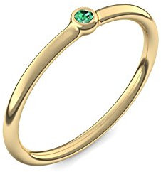 Goldring Smaragd 750 + inkl. Luxusetui + Smaragd Ring Gold Smaragdring Gold (Gelbgold 750) - Slick one Amoonic Schmuck Größe 50 (15.9) KA11 GG750SMFA50