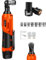 VickyHome 40N.m Akku Ratschenschlüssel, 12v Akku Ratsche 230RPM Elektrische Ratsche Ratchet Screwdriver mit 2x1500mAh Akkus, Led-Licht, 7 Stecknüsse, Tragetasche, Orange