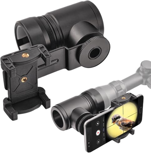 Starboosa Kamera-Adapter für Zielfernrohr – Aluminium-Smartphone-Kamera-Adapter für Jagd und Vogelbeobachtung mit Zwei Betrachtungswinkeln – verbessertes sicheres Nylonringklemmen-Design