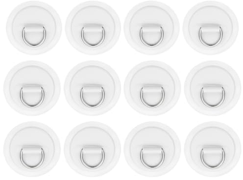 PATIKIL ,mm Paddle Board D Ringe STK Edelstahl PVC Patch Pad Weiß | D Ring Kein Kleber Enthalten Schlauchboot Zubehör für Kajak Surfbrett