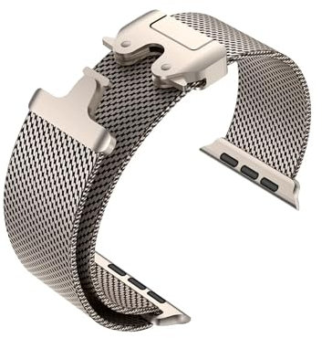 SRena MLNS for Cinturino Apple Watch 38 40 41 42 44 45 46 mm,Ultra e Ultra 2,SE,Serie 7/8/9/10 - Compatibile con Tutti i Modelli,Titanio Lega Oro