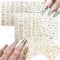 KEYRI 40 Blatt Blumen Nagelaufkleber Goldene Nagelaufkleber Selbstklebende Pflanzen Schmetterlinge Nagelzubehör Zartes Nagelkunst Dekorationszubehör für Frauen und Mädchen (Verschiedene Formen)