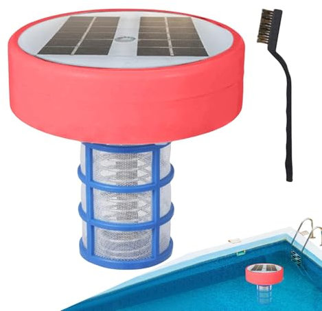 Ionizador solar para piscina, ionizador para piscina, ionizador flotante accionado por energía solar, purificador de agua con ionización de cobre, luces LED multicolores, detergente