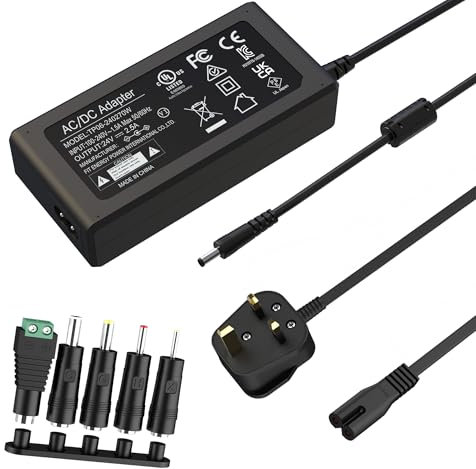 HYCTP 24V Power Supply for Logitech G920 G29 G25 G27 G923 G940 Driving Force GT Racing Wheel APD DA-42H24,190211-0010,190211A030,534-000688,AD10110LF,ADP-18Ll Power Cord AC/DC Adapter Charger Cable