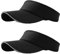 NHTJTHE 2pcs Visor Cap, Atmungsaktiv und Schweißabsorbierend Sommerkappe Kappe mit Sonnenvisier, Unisex Verstellbar, Outdoor Visor Cap, für Golf, Radfahren, Angeln, Tennis, Laufen（schwarz）