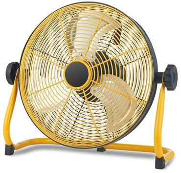 Ventilador industrial Ventilador eléctrico Industrial, ventilador de suelo operado de 12 pulgadas, hoja de Metal inalámbrica portátil de alta velocidad for fanáticos de viajes y acampadas Ventilador d