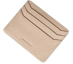grande 3633 Genuine Leather Card Holder for Women and Men Super Slim Card Case Minimalist Small Wallet Front and Back Pocket Accessories (Light Pink)