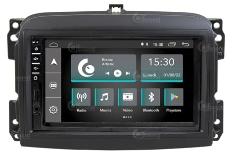 Autoradio Android JF-007-X7C-FLO compatibile con FIAT 500L 2012-2017 | CarPlay e Android Auto | GPS | DAB+ |7 pollici HD | Prodotto in Italia