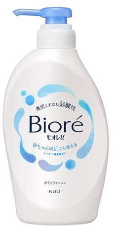 Biore U Nettoyant pour le corps à pompe 450 ml | Formule acide douce pour peaux sensibles et bébés | Nettoyant hydratant doux | Fabriqué au Japon