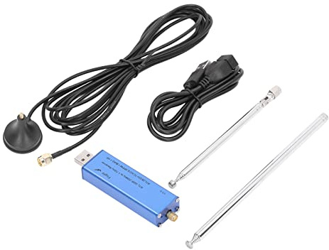Baxnore Professional Software Defined Radio Receiver Kit Advanced SDR Tuner with Antenna for Scanning and Radio Astronomy Blue Black Aluminum Housing