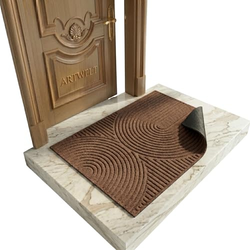 Artwelt Fußmatte 60x90cm rutschfeste Schmutzfangmatte Türmatte Espresso Brown