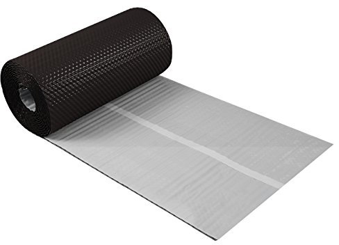 Kaminanschlussband 3D Strukturiertes Aluminium 300 mm x 5 m, 7 Farben Wandanschlussband Dach Kamin Wand Schornstein (Dunkelbraun)