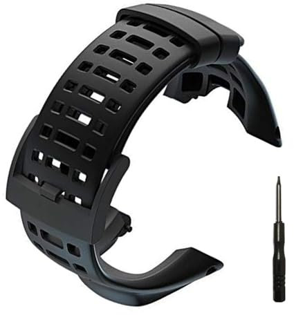 Uhrenarmband, weich schwarz Ersatzarmband für Suunto Ambit 1 2 2R 2S - Premium wasserdichtes Uhrenarmband 24mm