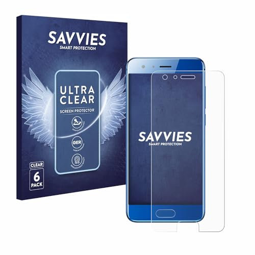 Savvies 6 Stück Schutzfolie für Honor 9 Displayschutz-Folie Ultra-Transparent