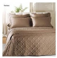 Caleffi 12448 Raso di Cotone Copriletto Primaverile per Matrimoniale Letto, Tortora