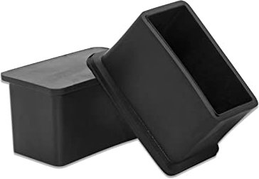 Flyshop Lot de 8 Embouts rectangulaires en PVC, Flexibles, pour Pieds de Chaise, de Table, de 20 mm x 40 mm (13/16 x 1-9/16), Noir