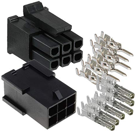 Molex Micro-Fit 3.0™ Doble Fila (6 Circuitos) Enchufe de Receptáculo Macho y Hembra, con Toma de Terminal, (Paquete de 3 Juego Completo)