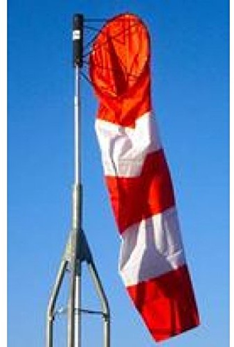 Safety Flag Nylon Airport Windsock, Striped, Orange and White, 18 inches x 96 inches